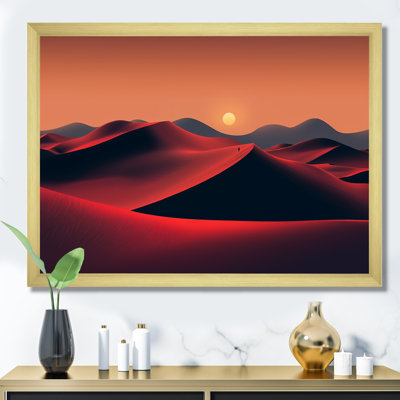 Orange, désert du Sahara, dunes de sable I - art mural désert