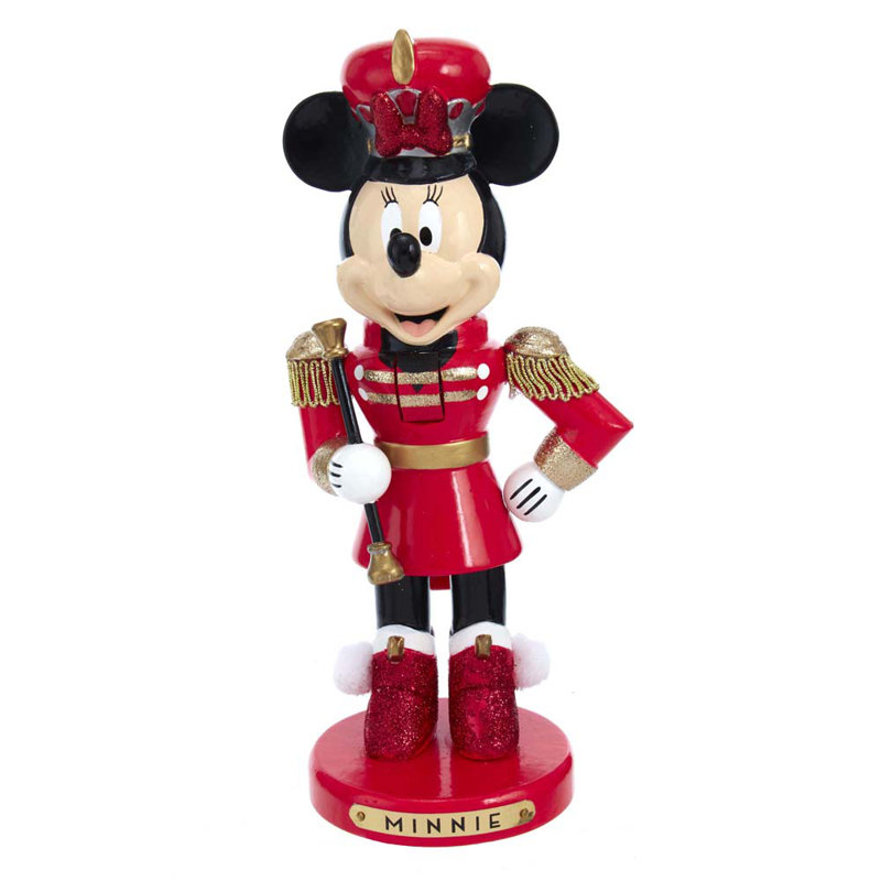 Kurt Adler Wooden Nutcrackers, Minnie Mouse Marching Band Leader, 10in