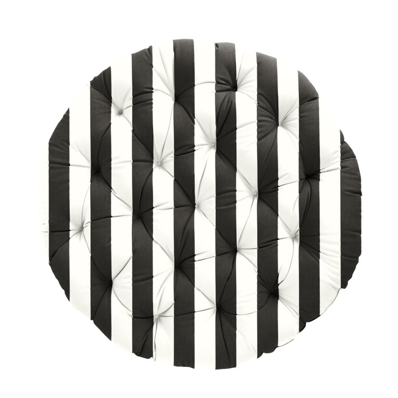 Striped Papasan Cushion, Cabana Classic Black Stripe Sunbrella®