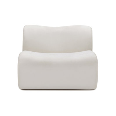 Chaise sans accoudoirs en tissu recyclé crème Chue
