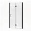 Porte de douche pliable sans cadre en alliage d'aluminium noir mat de 81 cm x 183 cm avec verre trempé