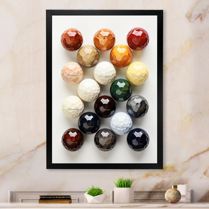 Jaevin Minimalisme Golf Tees III sur toile, Cadre photo noir, H 32 po x l 24 po x P 1 po