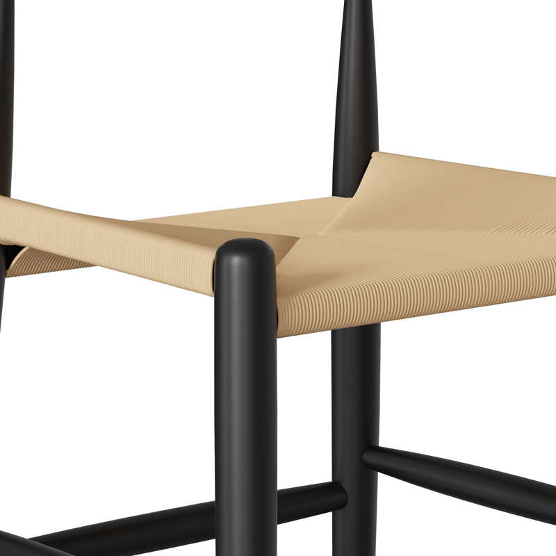 Tabouret de bar et de comptoir Ardo, Tabouret de comptoir (siège d'une hauteur de 24,5, Naturel / noir
