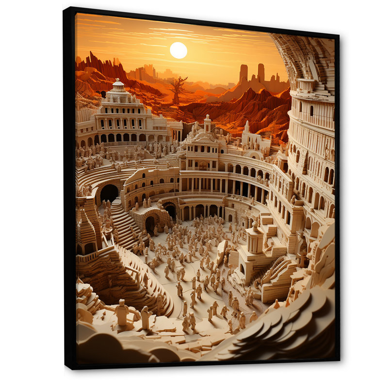«Old Arena Stadiums I - Cityscapes», reproduction sur toile, H 32 po x l 24 po x P 1 po, Cadre flottant noir