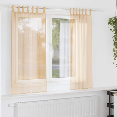 Voile Curtains With Rod Pockets 2 Pcs