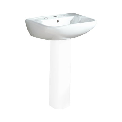 Southhampton Vitreous China U-Shaped Pedestal Bathroom Sink with Overflow