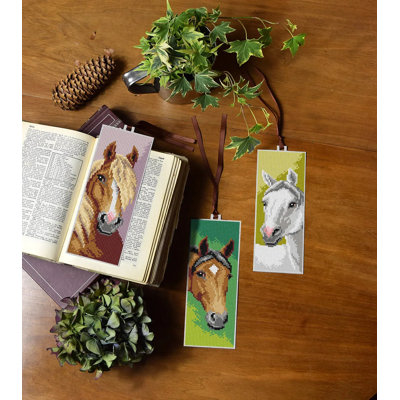 Horse Heads Equestrian Cross Stitch Bookmark Kit by Orchidea 7693