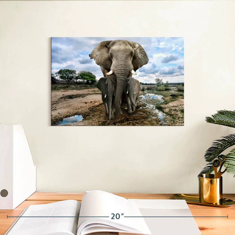 Brampt Safari Elephants, 8" H x 12" W