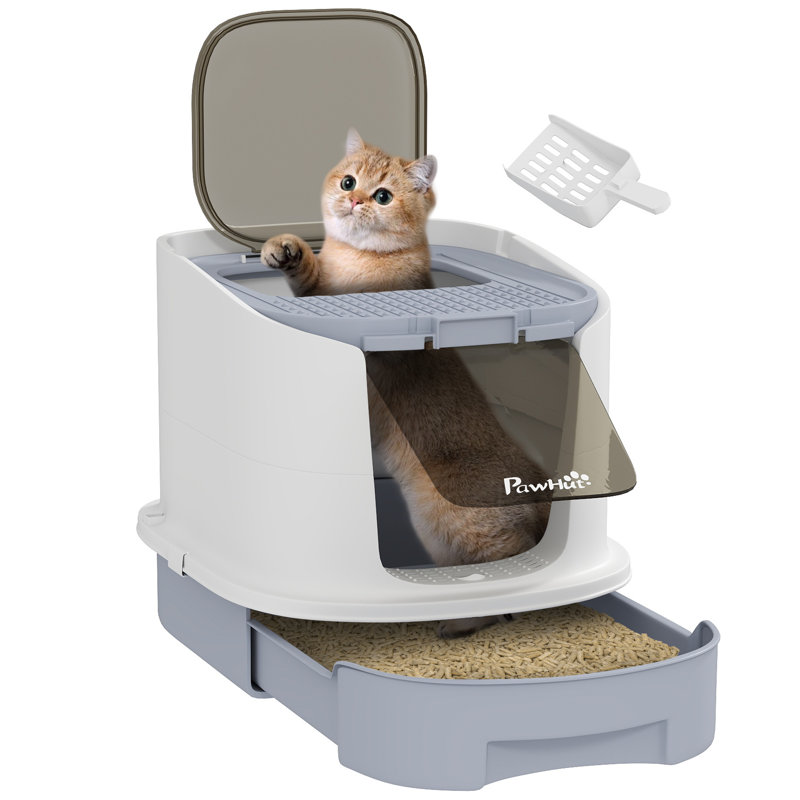 Plastic Litter Box Enclosure with Scoop