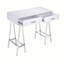 Bureau d'écriture blanc brillant et chrome avec port USB-1363207779