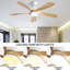 Ventilateur de plafond moderne de 52 pouces avec 3 lumières à intensité variable et 5 abdos à télécommande-545135714