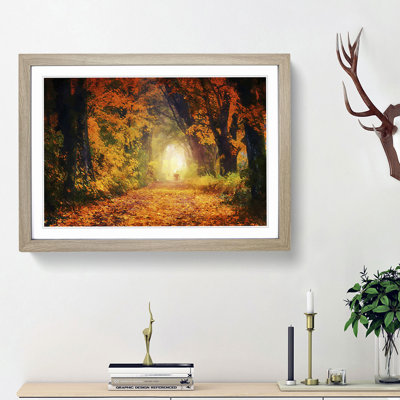 Heading Through an Autumn Forest in Abstract - Picture Frame Graphic Art Print
