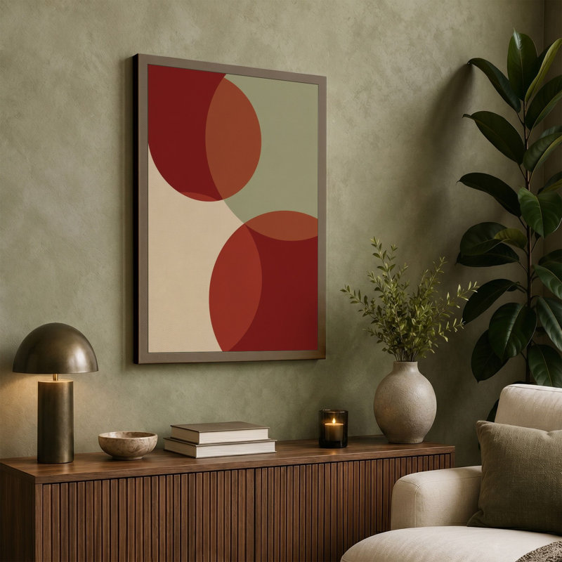 Overlapping Forms Minimalist - Wrapped Canvas, 24x16 - 61.0 x 40.6 cm, Sage Border