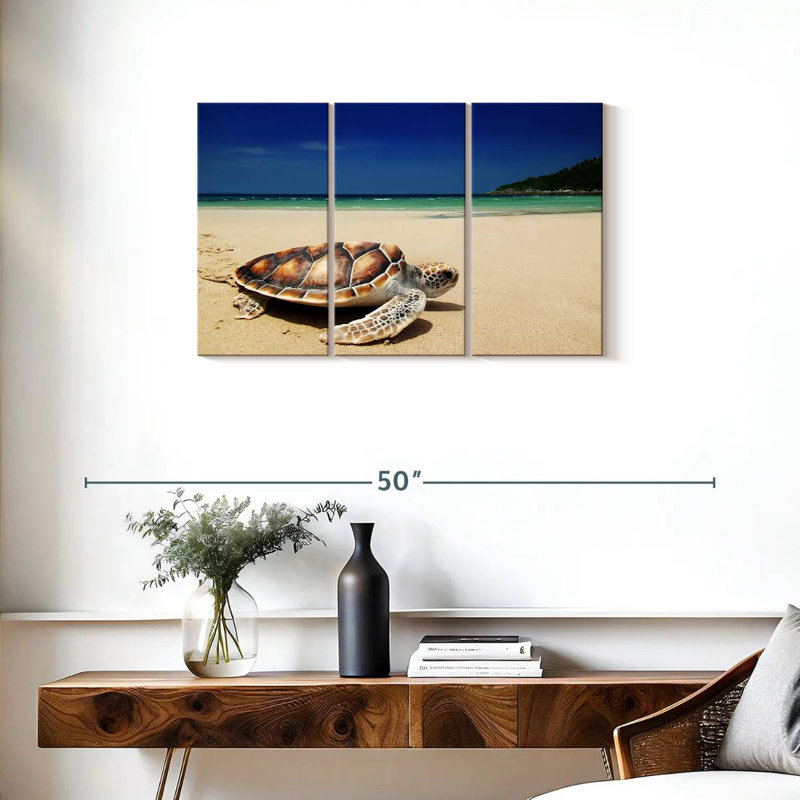 Turtle On Beach, 20" H x 33" W