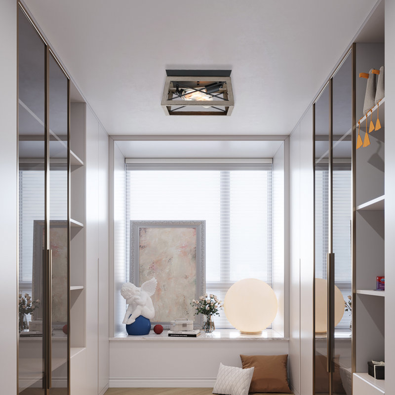 Flush Mount, Matte Black/Bronze, Bronze