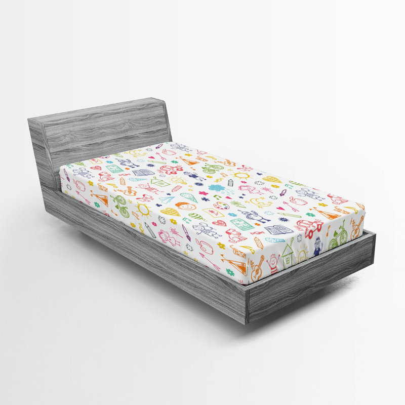 Multicolore Ambesonne, Twin Fitted Sheet