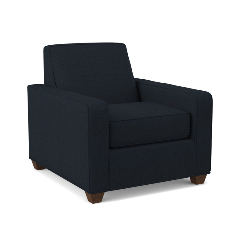 Avery Upholstered Armchair, Montana Walnut, Antic Navy