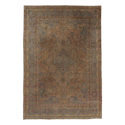 Antique   Lavar Rug, Regal Intricate Floral Medallion - Rug & Kilim
