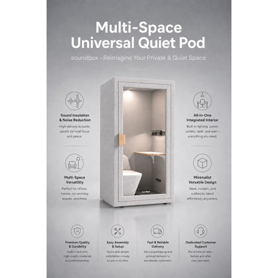 Ensemble de bureau insonorisé pour une personne Soundbox, Maison n ° 1