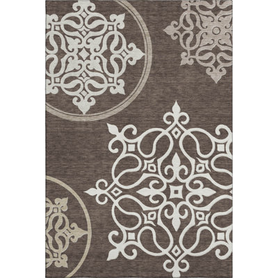 Premium Machine Washable Prisco Chocolate Rug