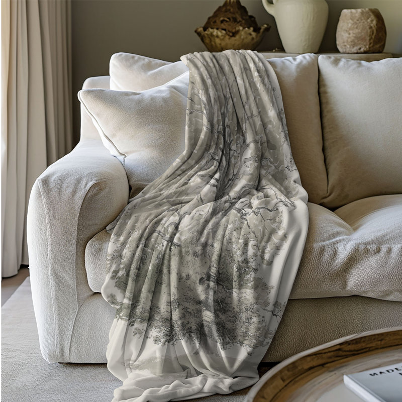 Scène rustique intemporelle - jeté Sherpa 1 pièce Premium Bl, L 60 po x L 80 po