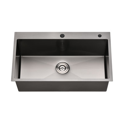 Évier de cuisine en acier inoxydable à simple cuve encastrable L 32 po x l 19 po