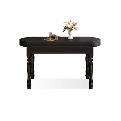 Black Round Solid wood Dining Table For Dining Room/Kitchen