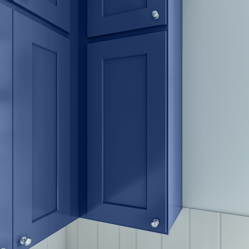 Armoire de coin murale, Shaker bleu, L 27 po x H 30 po x P 12 po