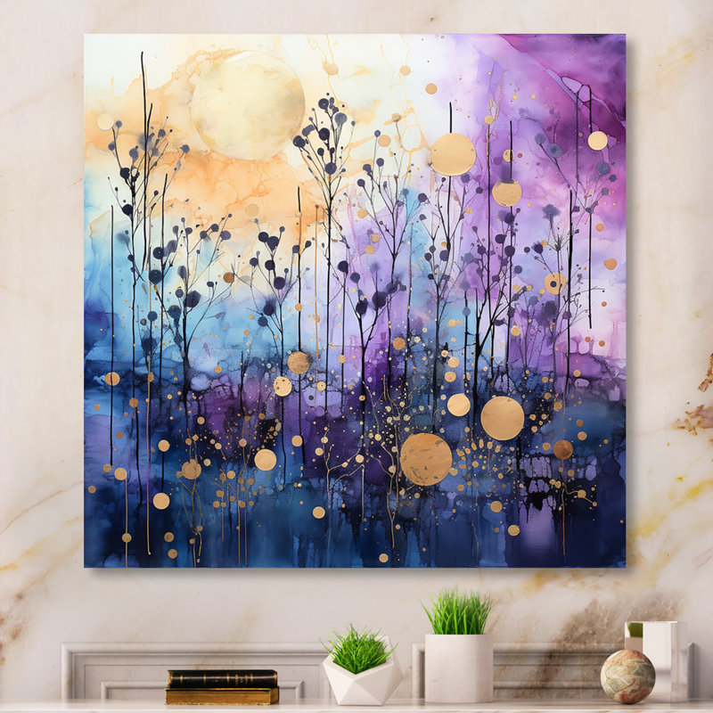 Celestial Serenade II - Abstract Collages Canvas Print, Toile tendue, H 16 po x l 16 po x P 1 po