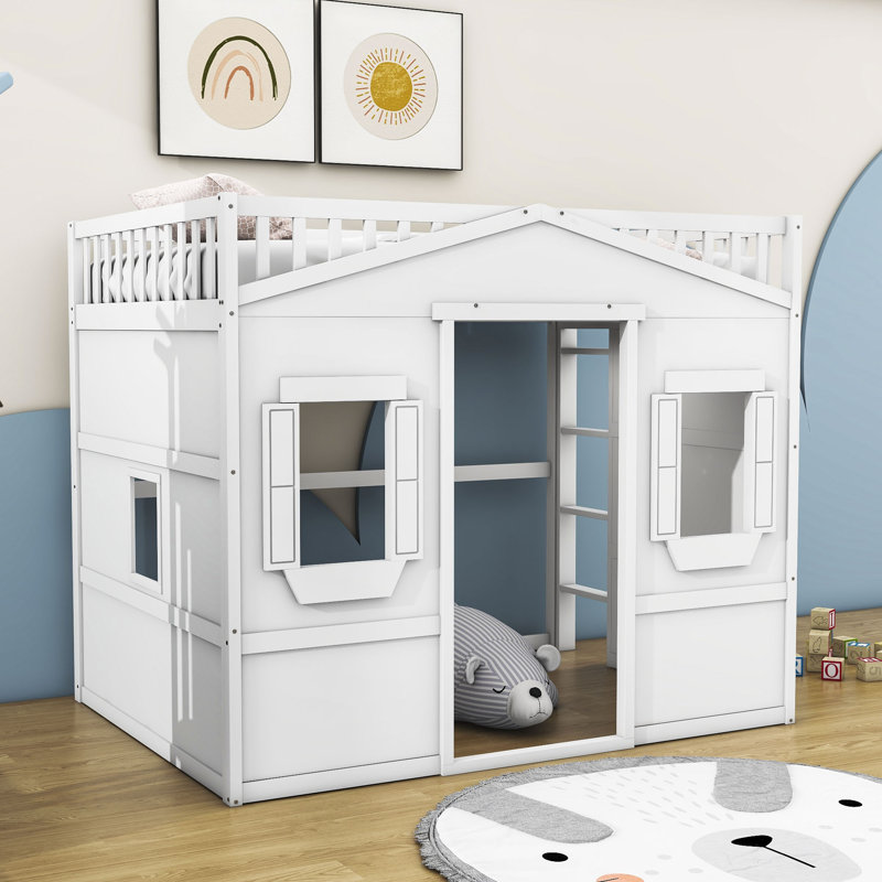  Gabriella-Frances Kids Loft Bed with Ladder, Full, White