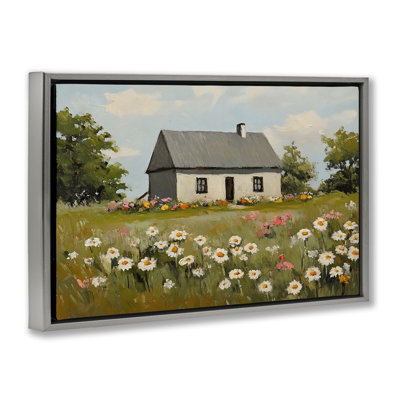 Cottagecore Daisy Field Floating Frame, design by Franklyn Gregory
