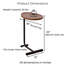 Table de bout en C avec plateau rond, table basse coulissante sous le canapé, table de collation