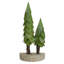 Décoration de table 9 "arbres de Noël bruns et verts sur une base en bois
