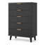 Commode à 5 tiroirs cannelés pour chambre à coucher, commode moderne de 28 po avec tiroirs profonds, organisateur de tiroir en bois pour salon, couloir, chambre de bébé, garde-robe de couloir-670189716