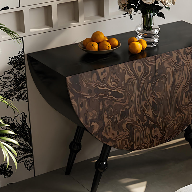 Armoire de rangement en bois massif chinois, Noir