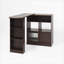 Armoires | Armoire de bar moderne à hauteur de comptoir rotative, 6 espaces de rangement, 2 portes en verre nervuré, brun noyer, pour le salon | Panneau de particules | Cuisine