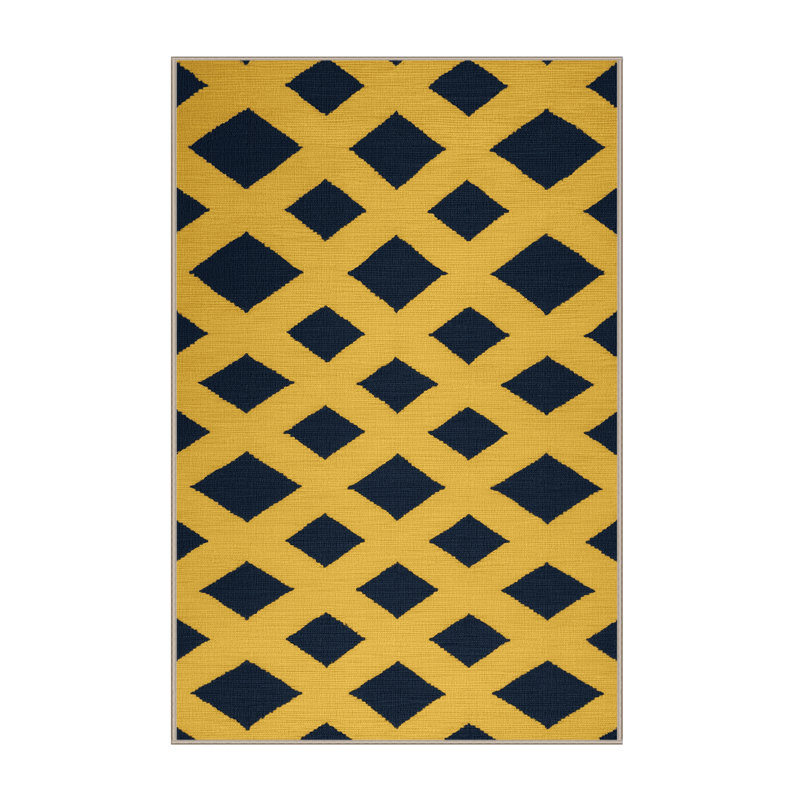 Tapis brun treillis lavable à la machine, Rectangulaire 3 pi x 5 pi