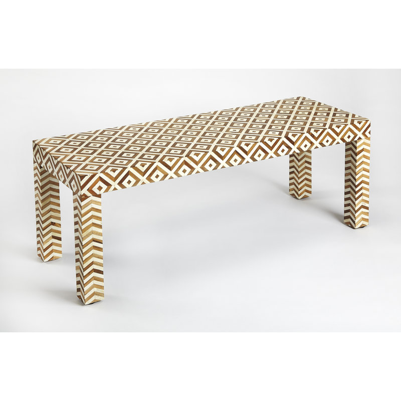 Crispin Wood & Bone Inlay 48"W Bench