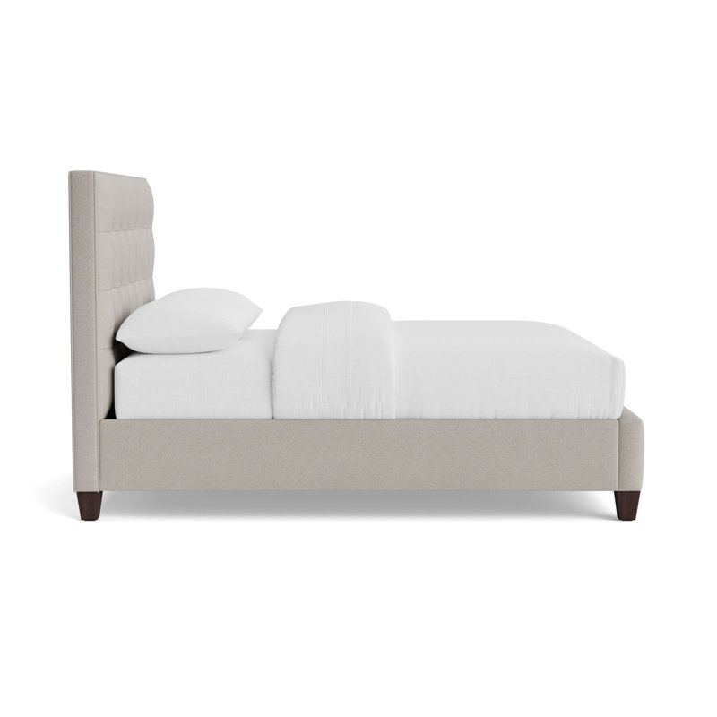 Butler Grid Tuft Floating Rail Bed, Queen, Performance Boucle - Dove Gray, Java