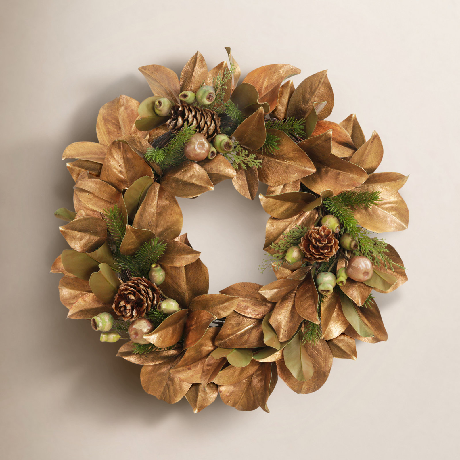 Adame 24'' Faux Magnolia Polyester Wreath