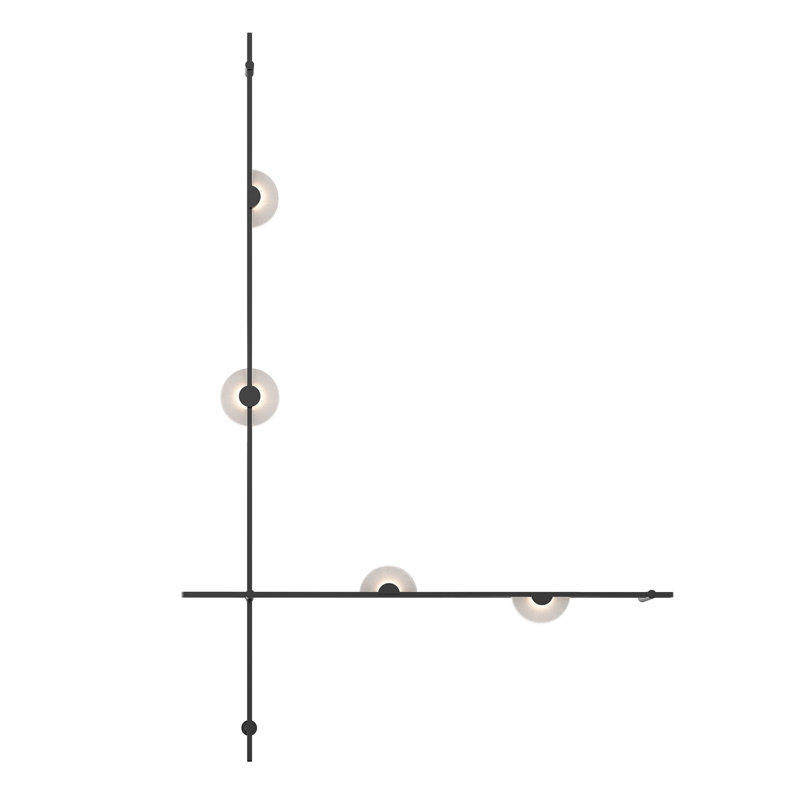 Suspenders LED Flush Mounted Sconce, Satin Black