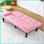 Canapé-lit convertible 2 places 67 pouces en PVC rose avec porte-gobelet 67 pouces - Compact pour appartements, dortoirs et amp; Petits bureaux, style moderne