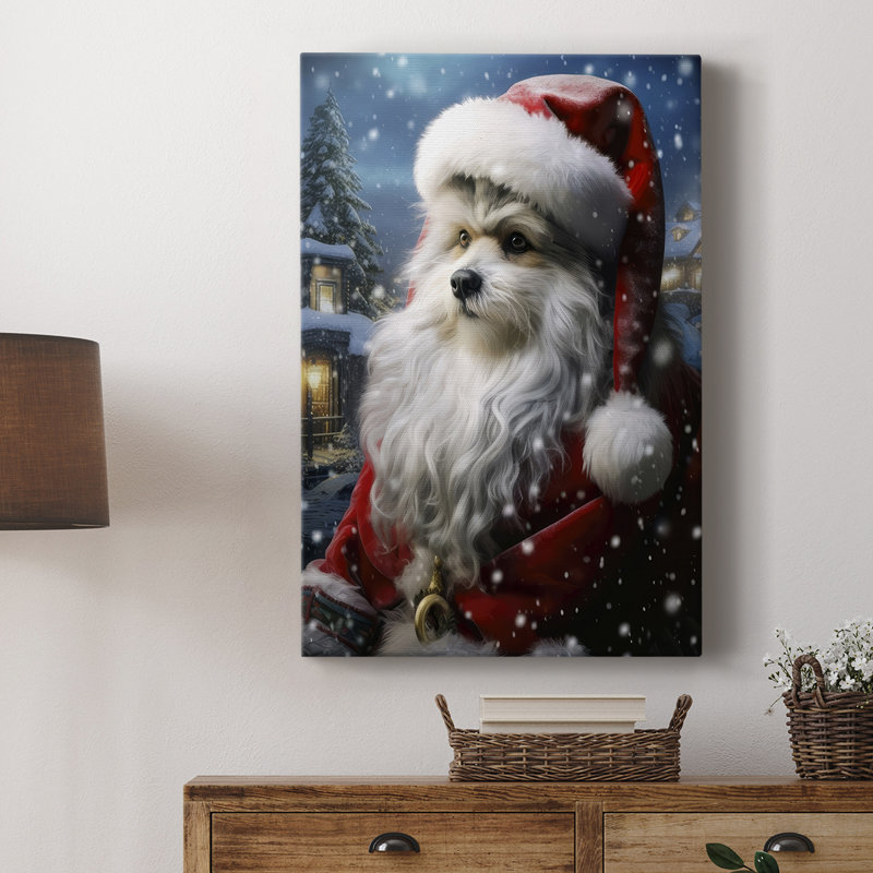 Santa Paws I - galerie tendue sur mesure Cavas, H 27 po x l 18 po