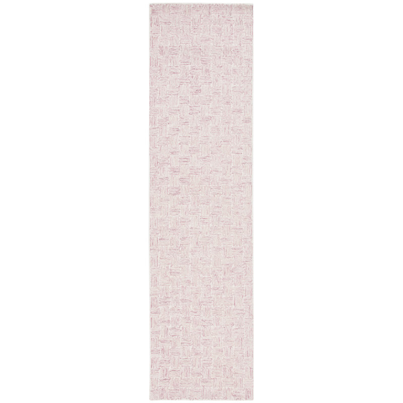 Leni Micro-Loop Area Rug In Pink/Ivory, Runner 2'3" x 9'