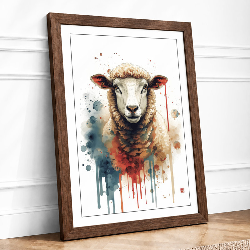 Sheep In Abstraction Eclectic - Print, Walnut, A4 - 29.7 x 21.0 cm