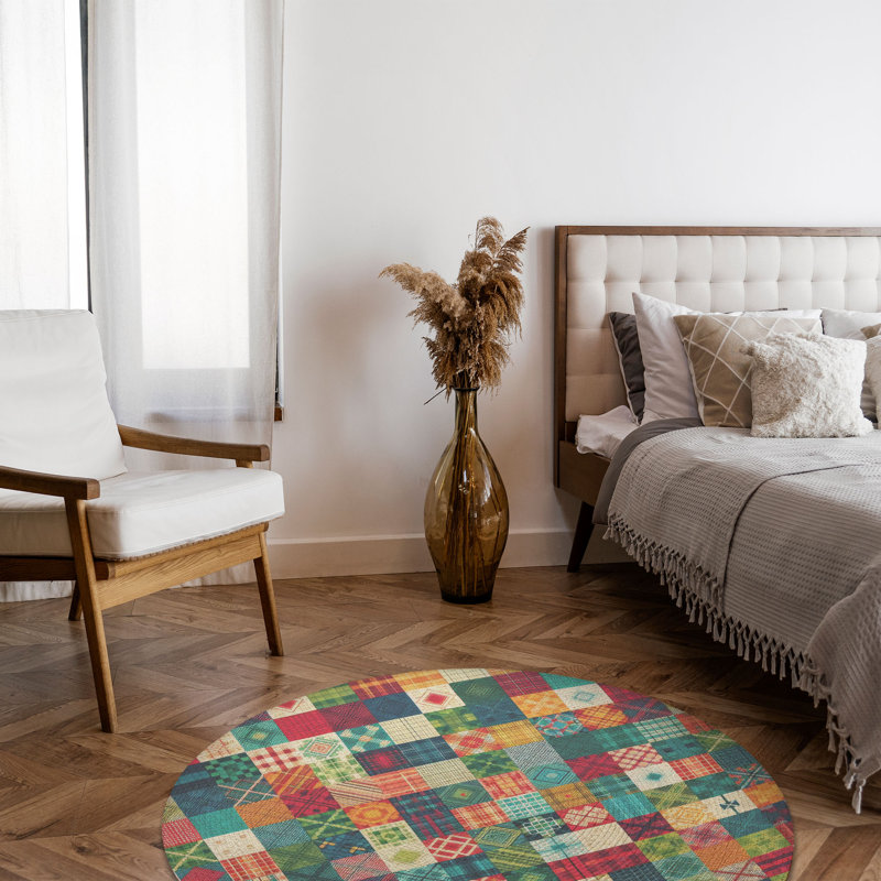 Tapis tressé de la collection Cozy Plaid, Rond 5 pi