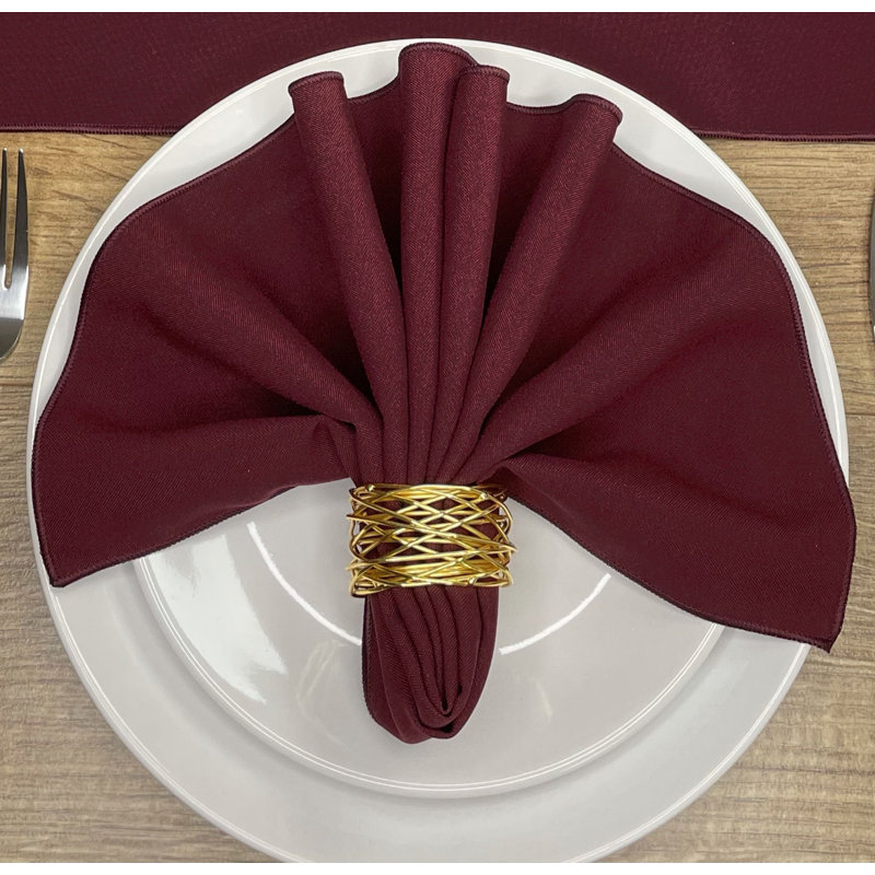 Atara Polyester Solid Colour Square Napkin, Dark Burgundy