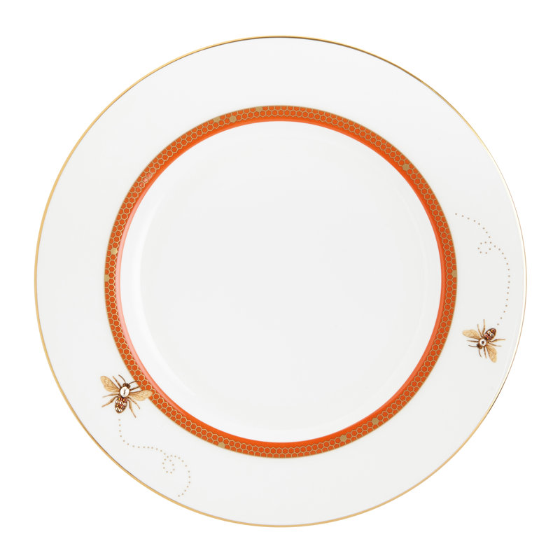Assiette plate en porcelaine tendre 10,5 po