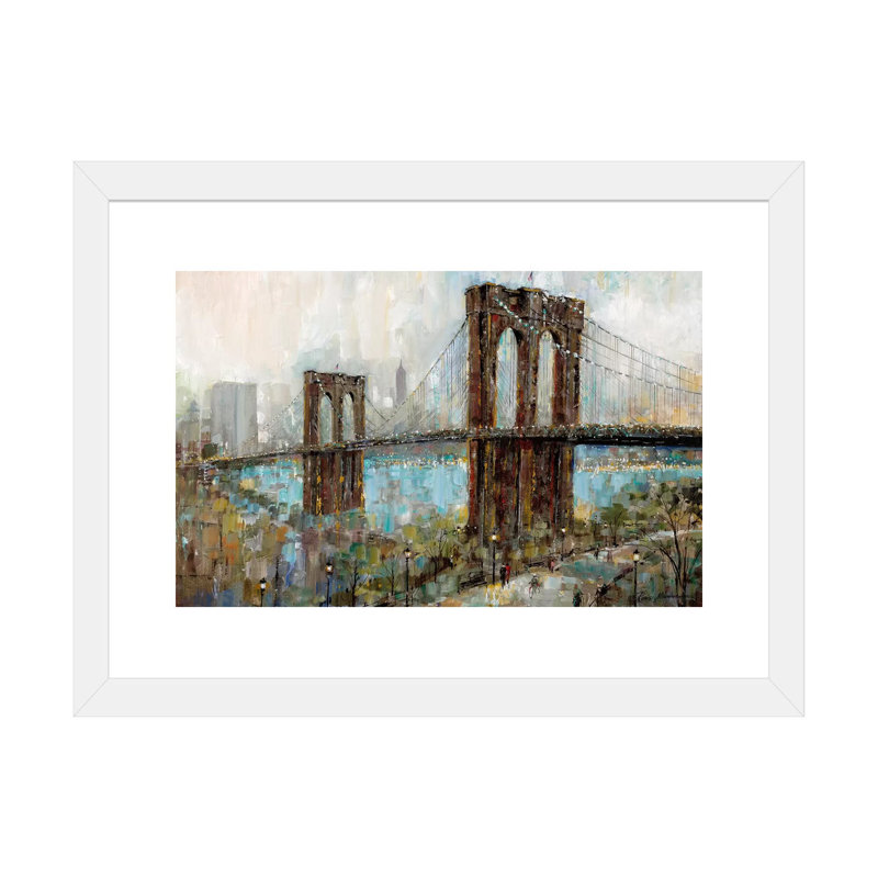 «View from the Promenade» par Ruane Manning - reproduction d'art, H 16 po x l 24 po x P 1 po, Papier encadré blanc, Blanc
