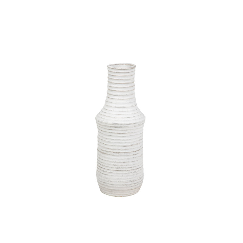 WHITE CERAMIC VASE 21X21 CM, Overall Height- 60cm